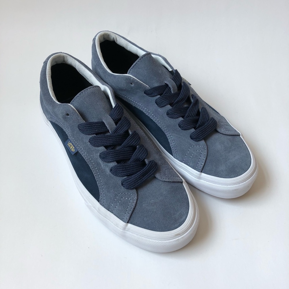 Vans Lampin Blue Suede 90s Style Wide Lace